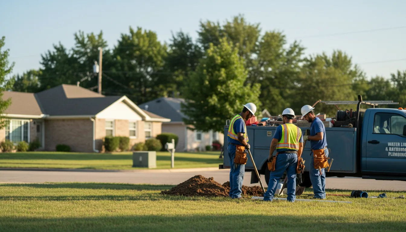 Residential water line and bathroom plumbing service in Point, TX
